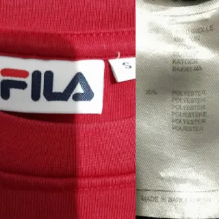 Felpa Fila S Rossa Blu Cotone unisex vintage