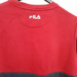 Felpa Fila S Rossa Blu Cotone unisex vintage