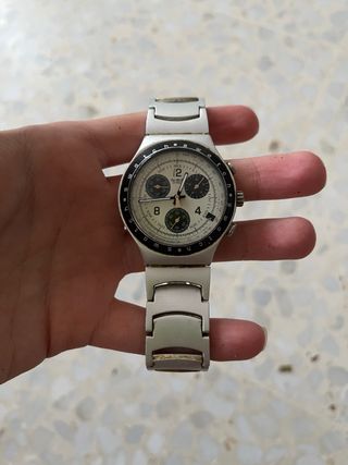 Swatch Irony Chrono Plata y Blanco