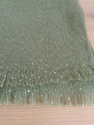 Bufanda Natura verde con lentejuelas