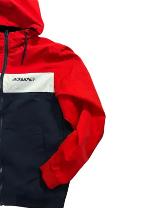 Chaqueta Jack & Jones Roja y Negra con Capucha