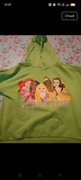 Felpa bambina Disney 8/9 anni