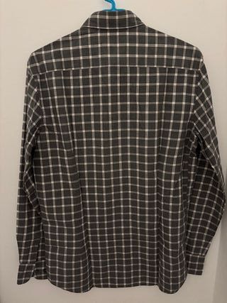 Camisa Massimo Dutti cuadros gris y beige