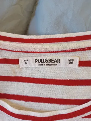 Camiseta Rayas Rojas Pull&Bear Talla S
