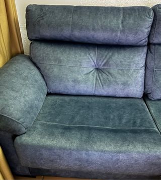 Sofá 3 plazas azul tela