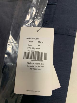 Pantalones Chinos Azul Marino Mujer