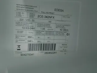 Nevera combi plateada