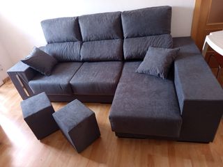 Sofá modular gris tela