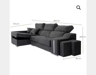 Sofá modular gris tela