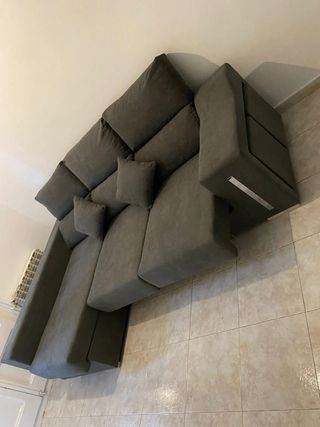 Sofá modular gris tela