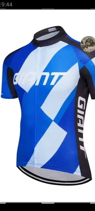 Maillot Ciclismo Giant Azul,Blanco y negro