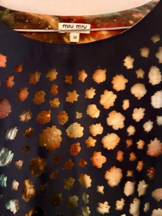 Vestido Miu Miu Seda Negro Multicolor Talla M