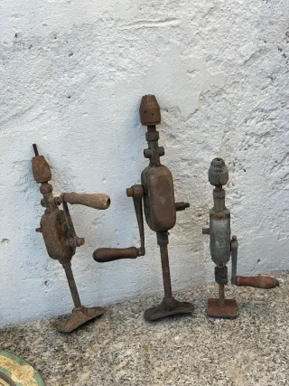 3 Taladros Manuales Antiguos