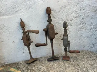 3 Taladros Manuales Antiguos