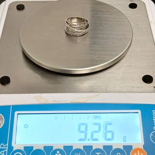 Sortija Oro Blanco Ancha 7 Filas Brillantes