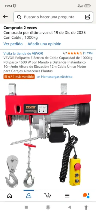 Maquinillo de brazo para obra