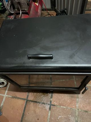 Estufa leña con calienta platos