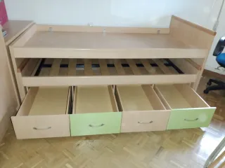 Cama nido con almacenaje. 3 en 1.