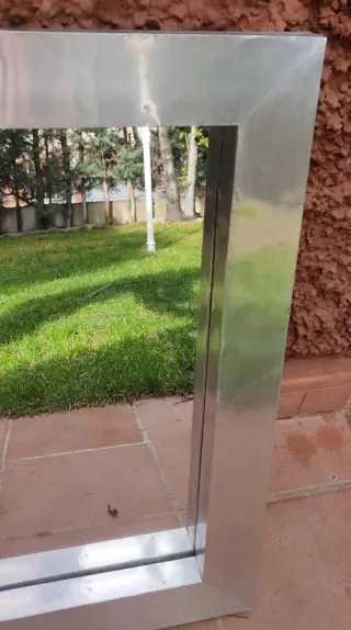 Espejo Marco Metal Plata