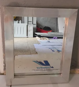 Espejo Marco Metal Plata