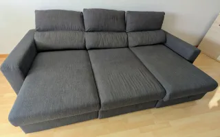 Sofá Ikea 3 plazas con chaiselongue gris