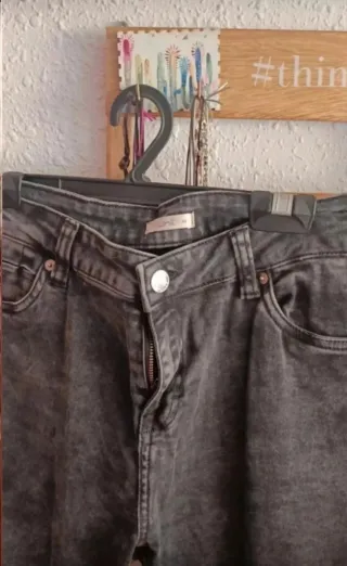 Pantalón tejano mujer gris