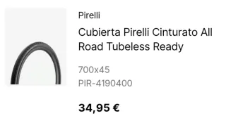Dos Cubiertas Pirelli Cinturato All Road Tubeless