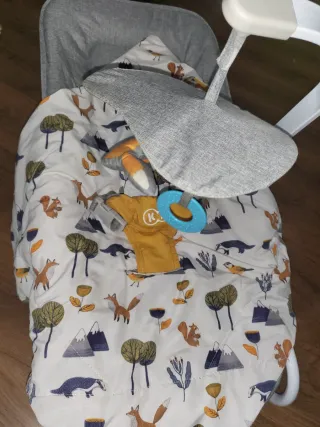 Hamaca/Silla Bebé Gris y Mostaza