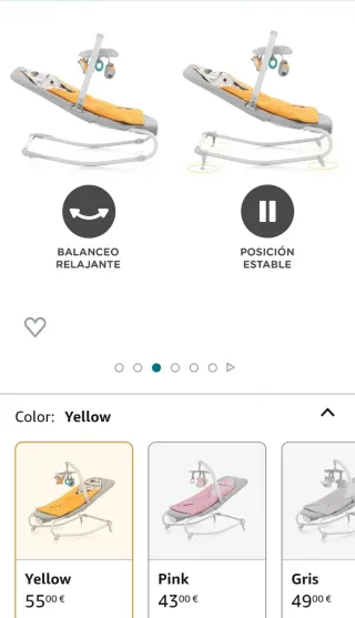 Hamaca/Silla Bebé Gris y Mostaza