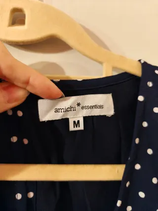 Vestido lunares Amichi azul y blanco Talla M