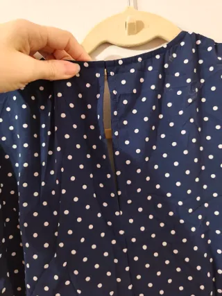 Vestido lunares Amichi azul y blanco Talla M