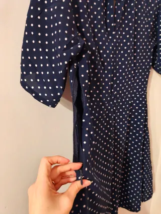 Vestido lunares Amichi azul y blanco Talla M