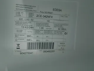 Nevera combi plateada