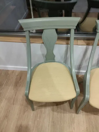 6 Sillas de Comedor Verdes y Amarillas