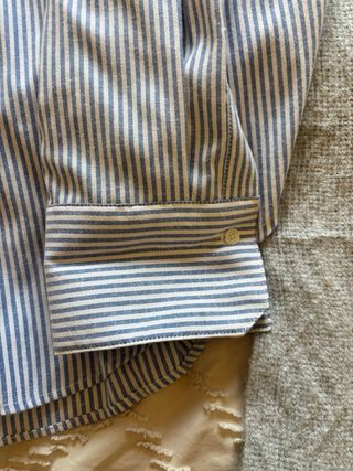 Camisa Zara Rayas Azul Talla M