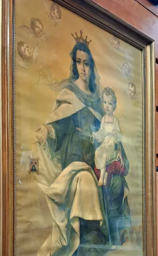 Cuadro antiguo religioso 81x62.5 cm