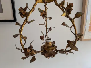 Lámpara vintage estilo quinqué dorada