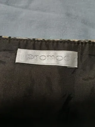 Falda de cuadros marrón y multicolor