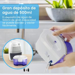 Deumidificatore Pro Breeze PB-02 RICONDITIONATO con minimi segni, Mini Deumidificatore Pro Breeze 500ml Elettrico con Tecnologia Peltier, Silenzioso, Spegnimento Automatico, Portatile con Serbatoio