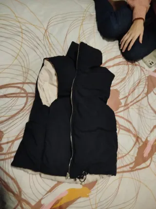 Abrigo dos tonos negro y rosa