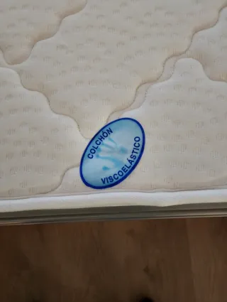 Sofá Cama Azul y Beige Tela