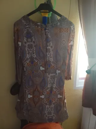 Vestido manga 3/4 viscosa estampado