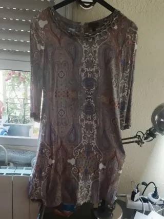 Vestido manga 3/4 viscosa estampado