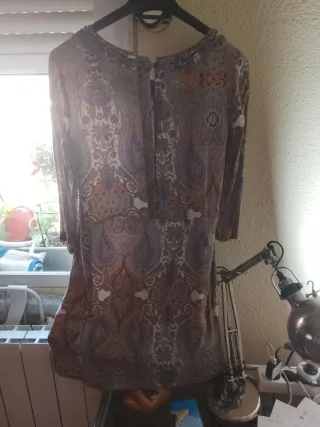 Vestido manga 3/4 viscosa estampado