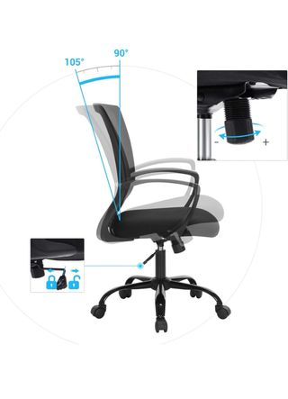 Silla de oficina ergonómica negra