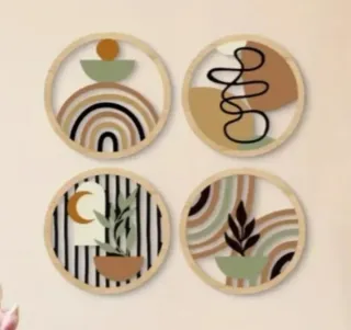 4 Adornos de Pared Madera