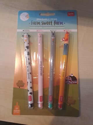 4 Bolígrafos Borrables Legami Farm Sweet Farm