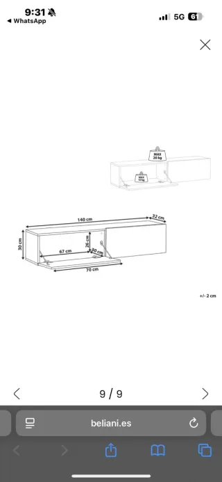 Mueble de salón blanco flotante