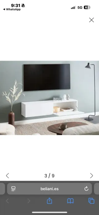 Mueble de salón blanco flotante