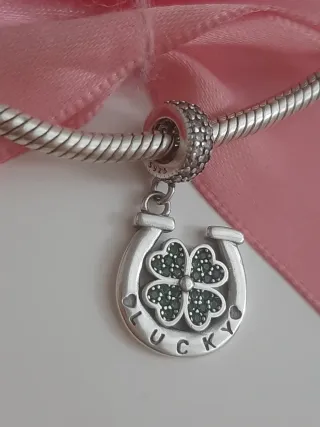 Colgante Plata S925 Trébol Suerte Fortuna